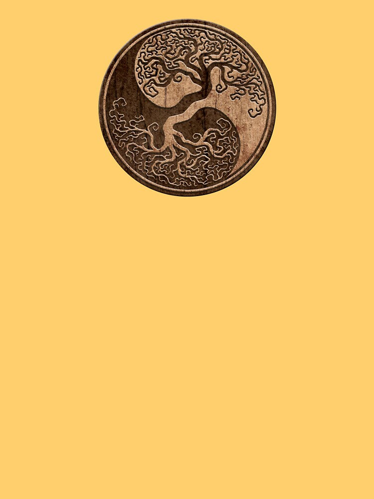 Rough Wood Grain Effect Tree of Life Yin Yang by JeffBartels