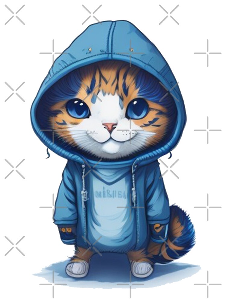 Cool Cat in Blue Hoody by BamboozledCo