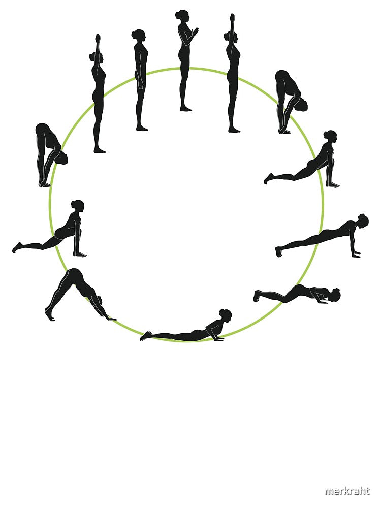 Yoga Poses Sun Salutation - Yoga Gear for Yoga Teachers and Certified Yoga Instructors for Class by merkraht