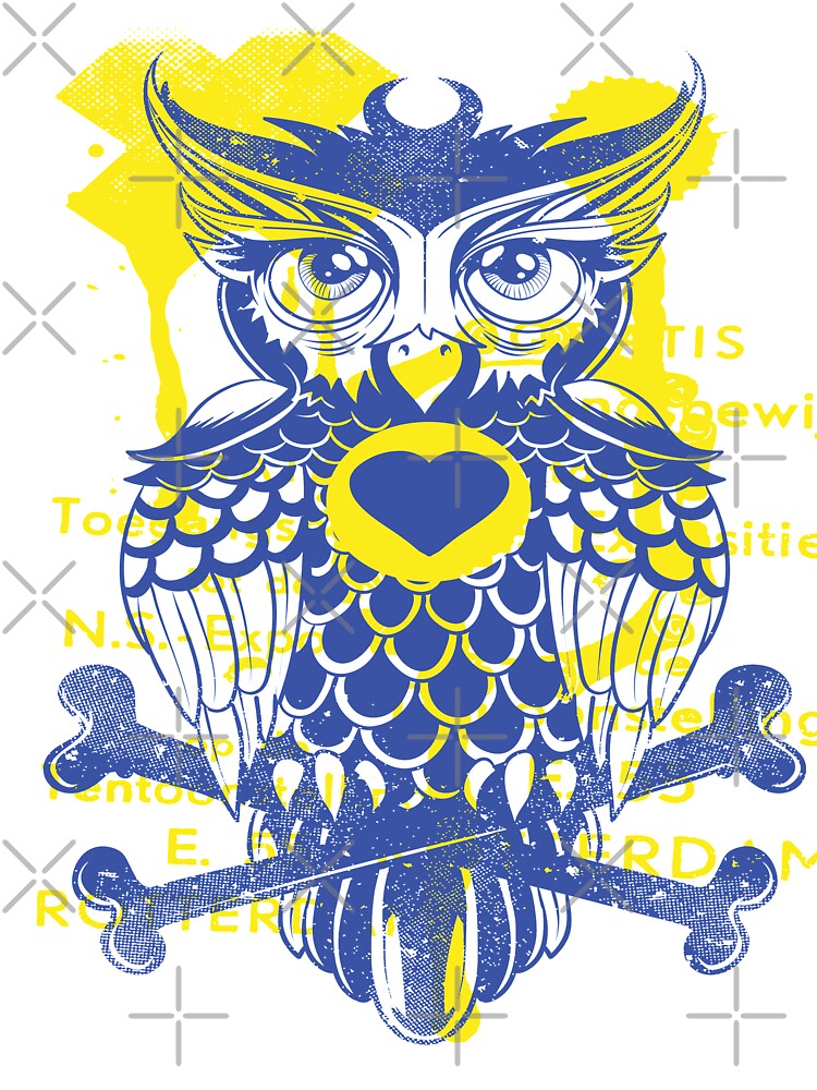 Creative Owl With Bones by leen12 Art Designs Prints