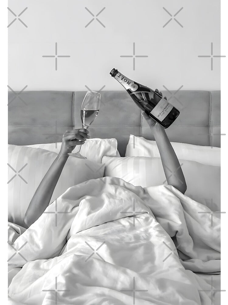 Woman Drinking Wine in Bed by ifulcati