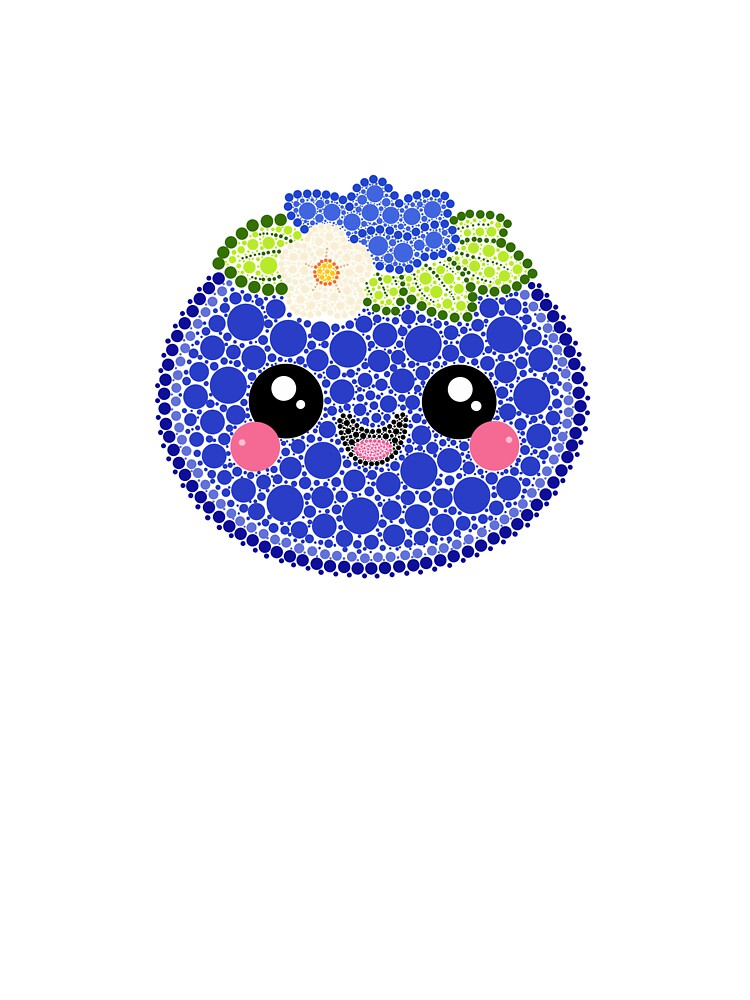 Kawaii Blueberry Dot Art by Cardiff Creative