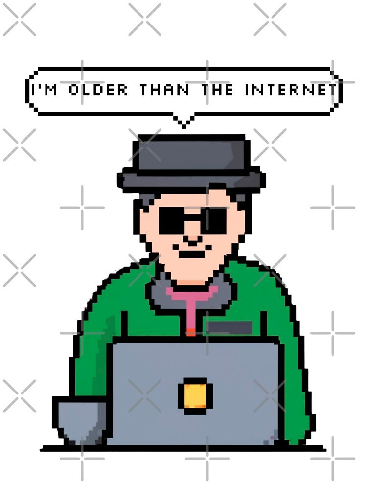 I'm older than the Internet, Green old man | Pixel Style by CircinusStore