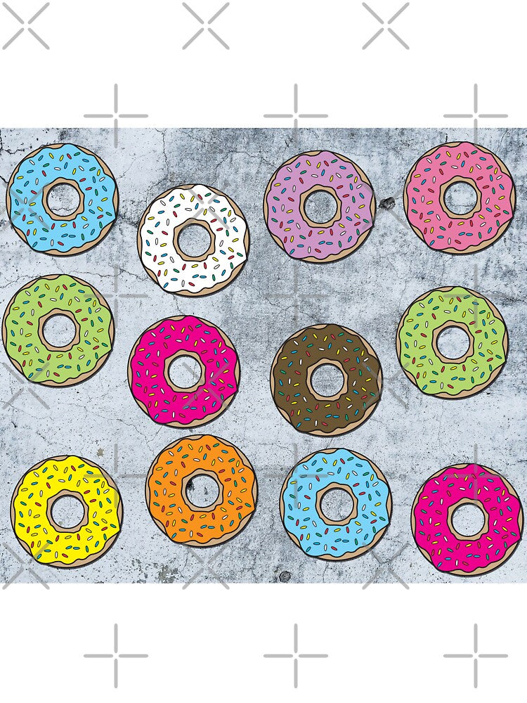 Concrete & Colorful Donuts Pattern by idovedesign