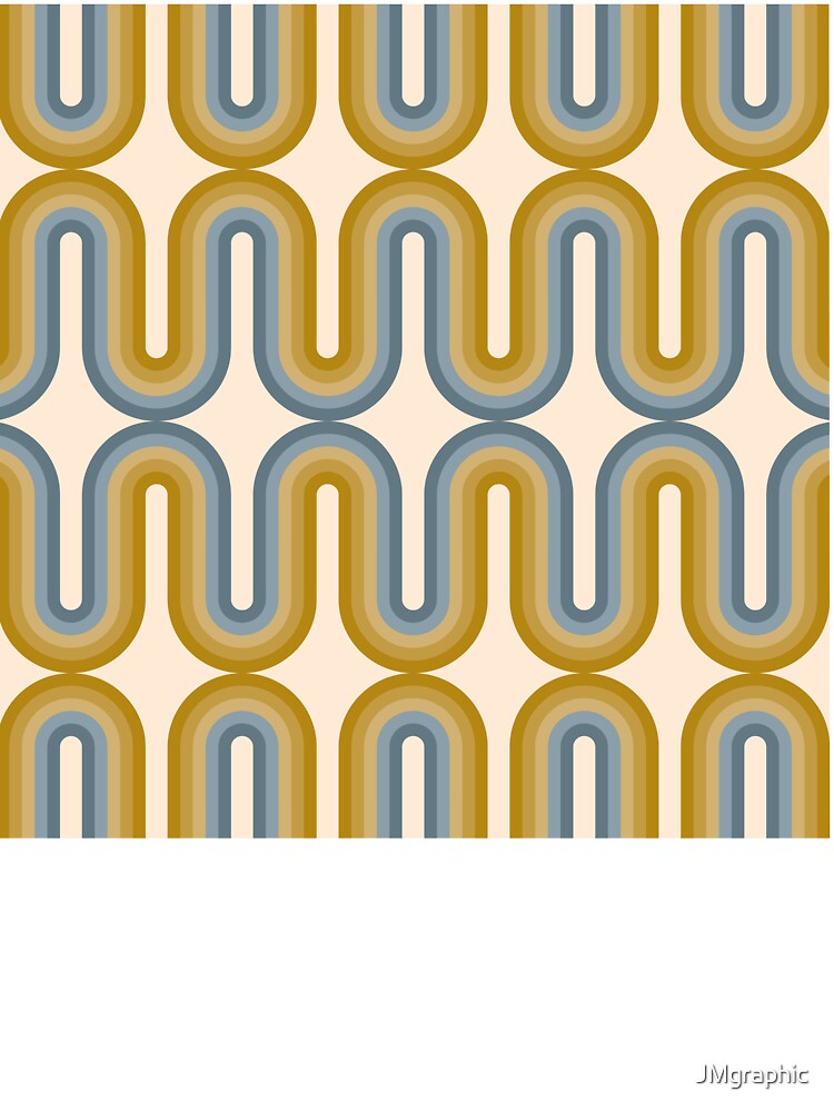 Retro Mid Century Modern - Mustard Gold and Dusty Blue by JMgraphic