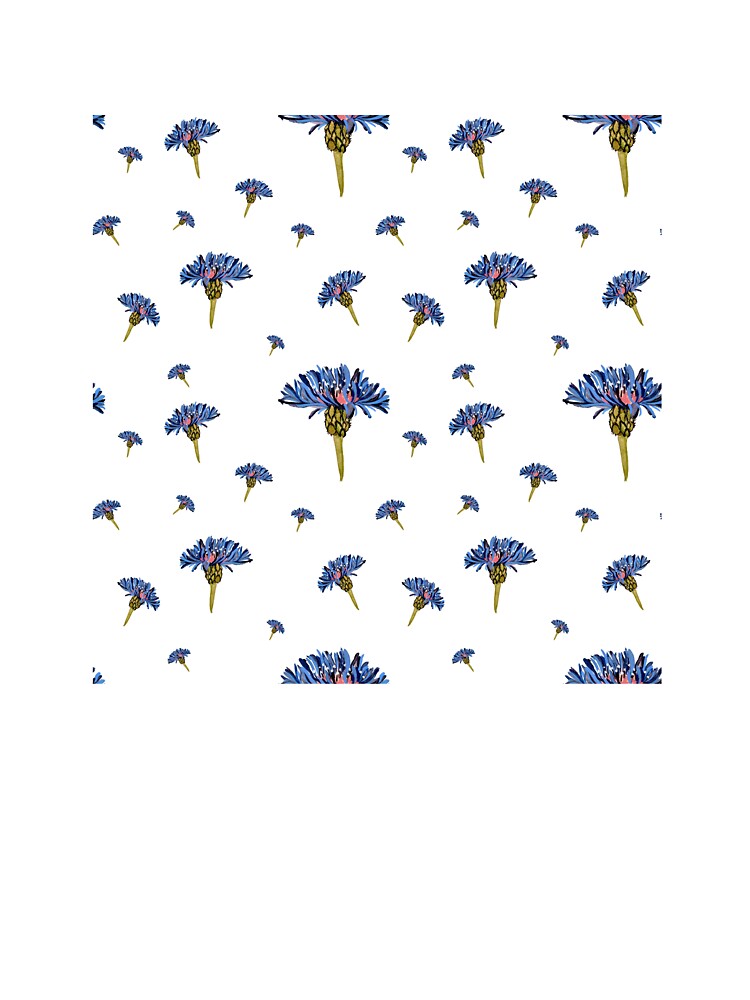 Flower blue violet pattern hand drawn watercolor by Yana Mustafina | Boho Soulful Designs