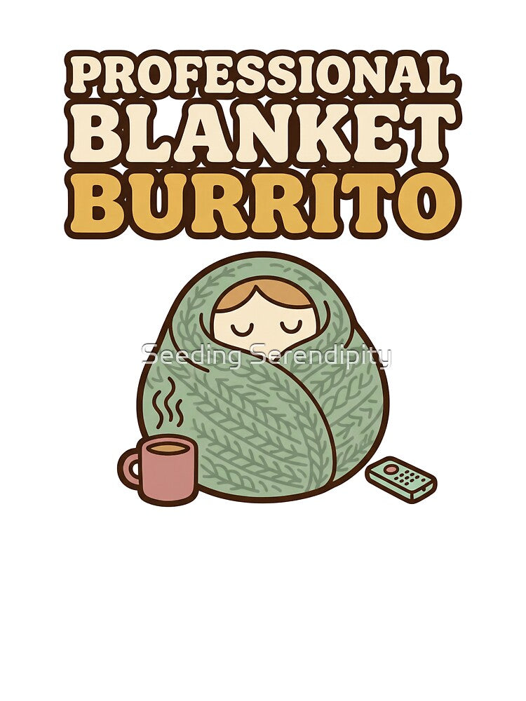 Professional Blanket Burrito Cozy Retro Graphic by Seeding Serendipity