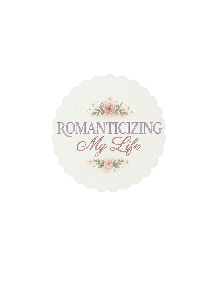 Romanticizing My Life Aesthetic Sticker | Coquette Floral Quote Design by CutePlix