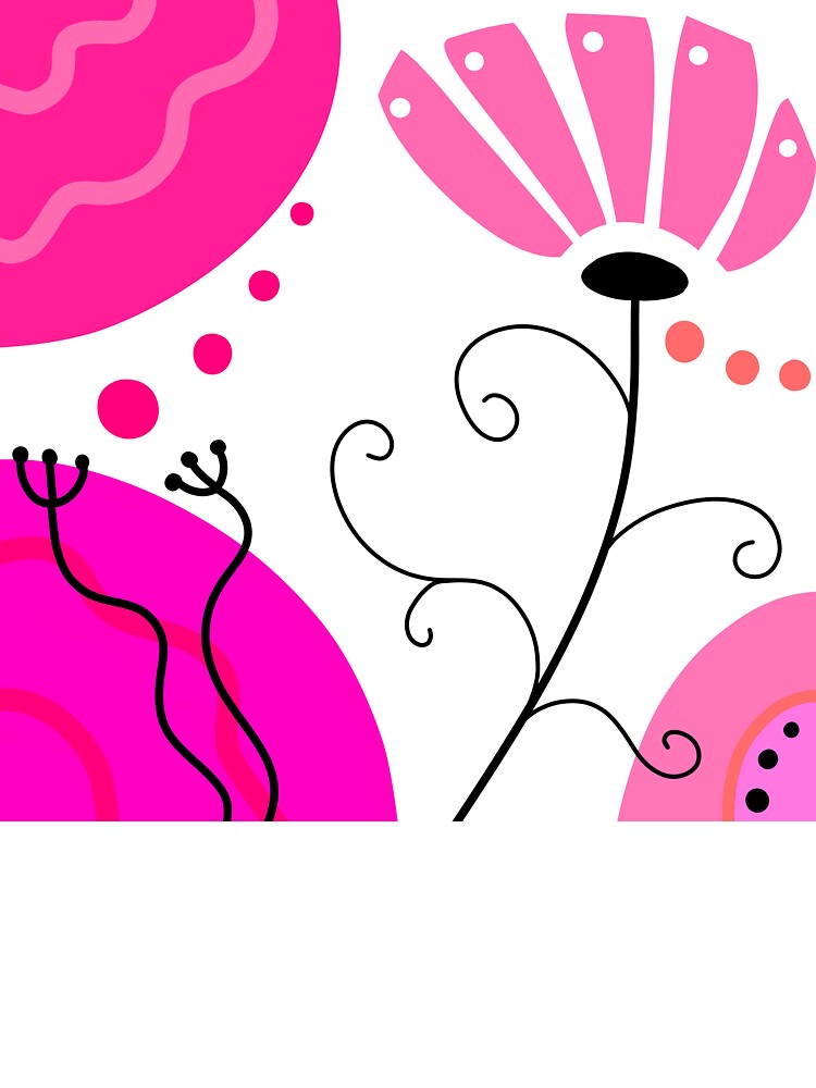 Vibrant Pink Whimsical Boho Design by Sartoris Art