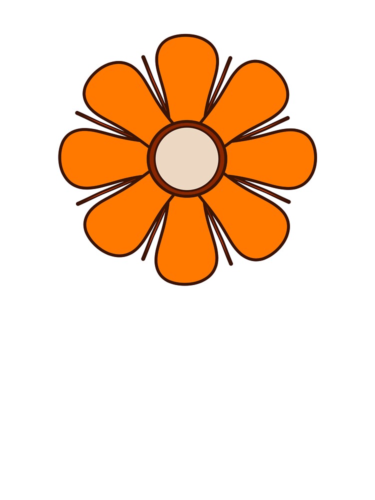 Retro 70s Flower Orange and Brown Vintage Boho Bloom by kierkegaard