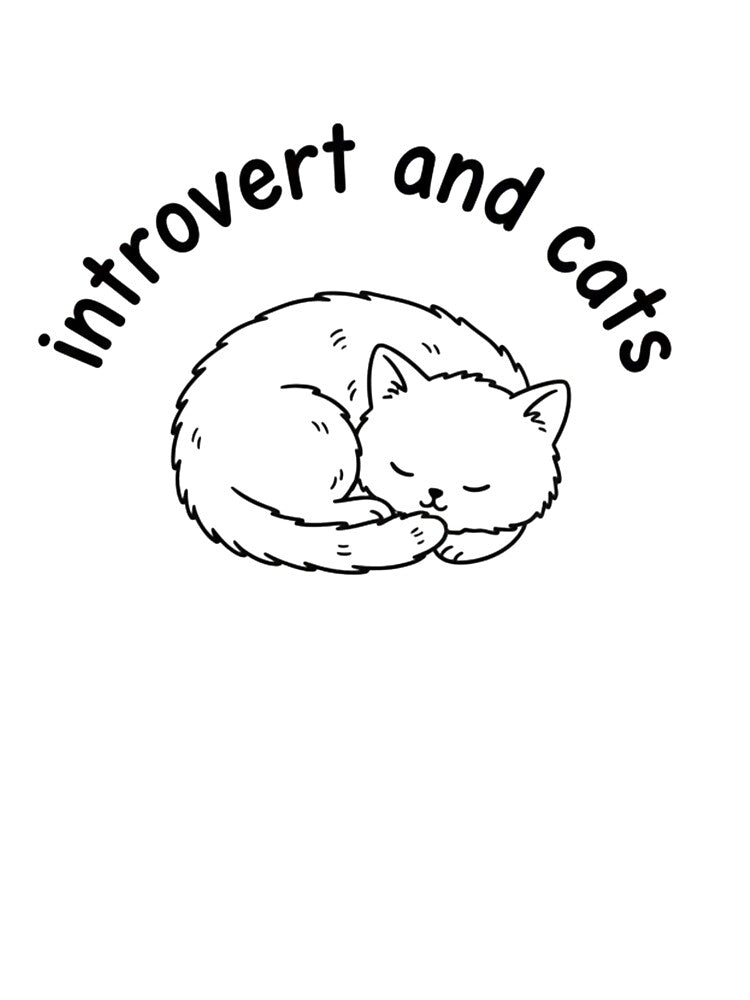 Introvert and Cats Cozy Cute Cat Design by Studioyasmin