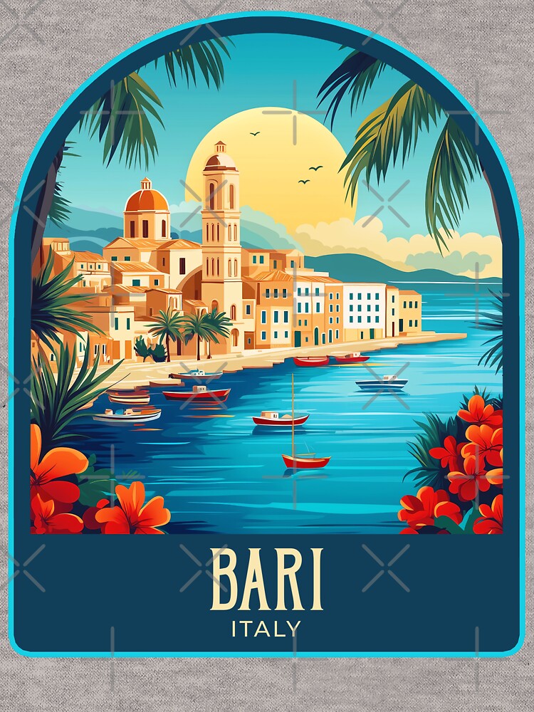 Bari Vintage Travel Illustration by HomeLivingCo