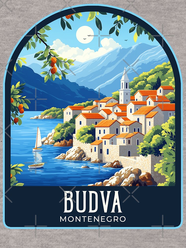 Budva Vintage Travel Illustration by HomeLivingCo
