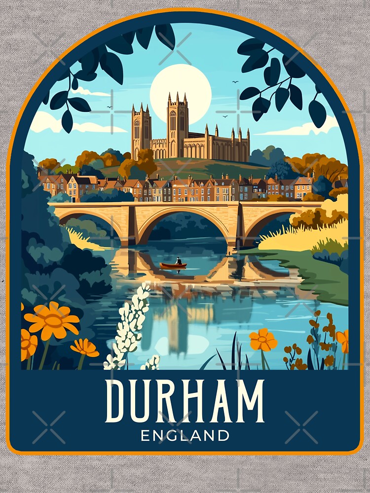 Durham Vintage Travel Illustration by HomeLivingCo
