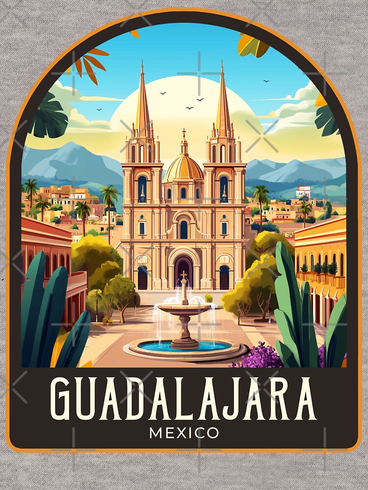 Guadalajara Vintage Travel Illustration by HomeLivingCo
