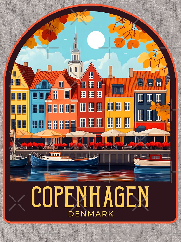 Copenhagen Vintage Travel Illustration by HomeLivingCo