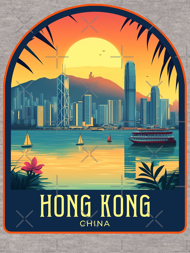 Hong Kong Vintage Travel Illustration by HomeLivingCo