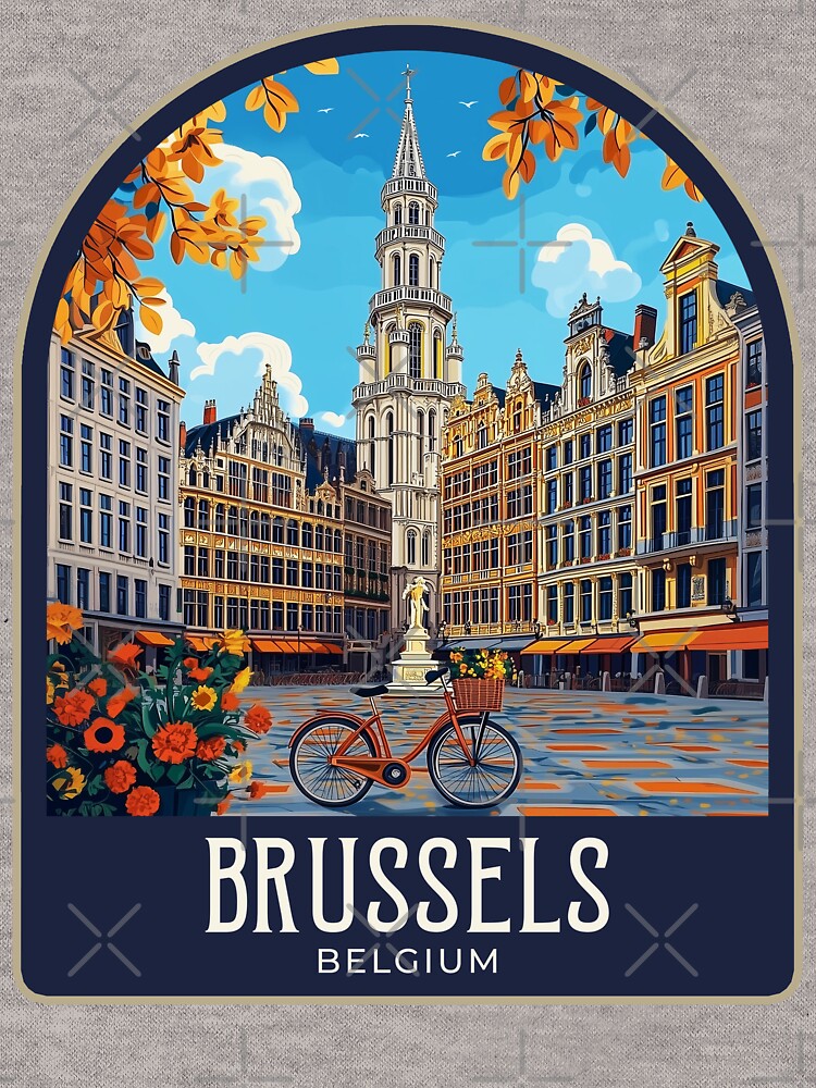 Brussels Vintage Travel Illustration by HomeLivingCo