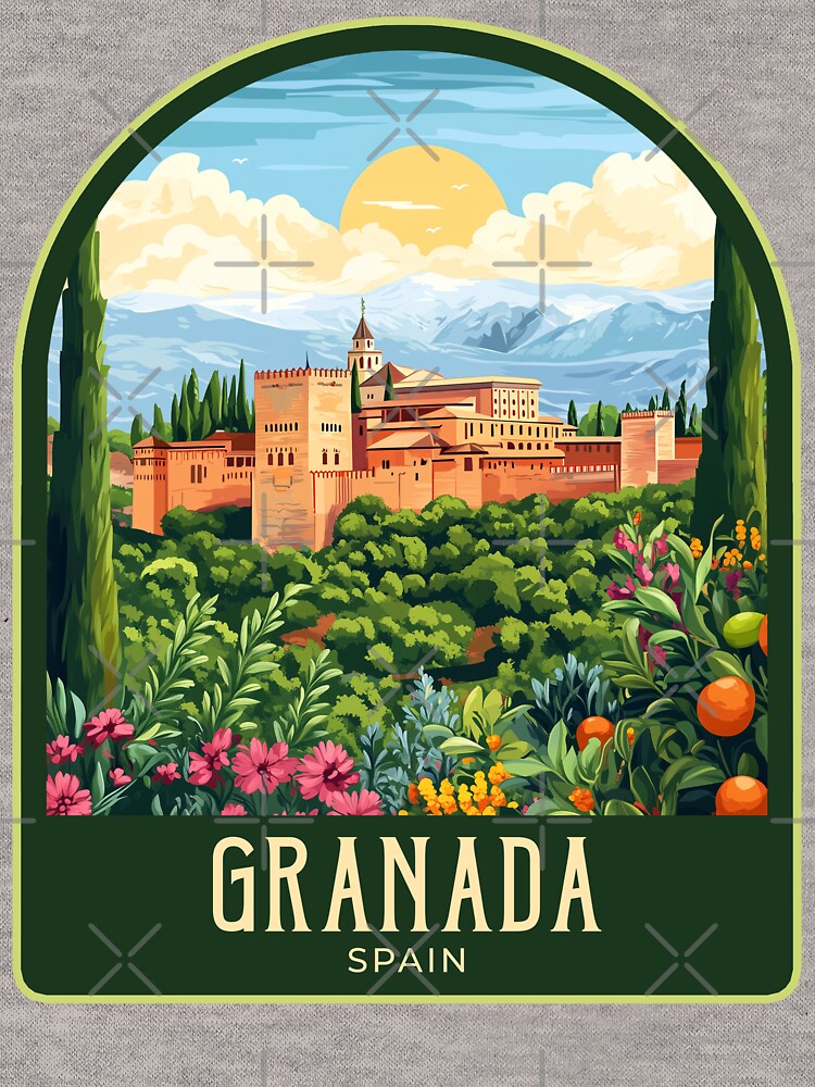 Granada Vintage Travel Illustration by HomeLivingCo