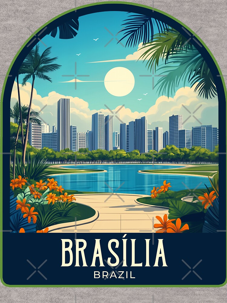 Brasília Vintage Travel Illustration by HomeLivingCo
