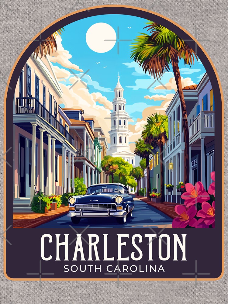 Charleston Vintage Travel Illustration by HomeLivingCo