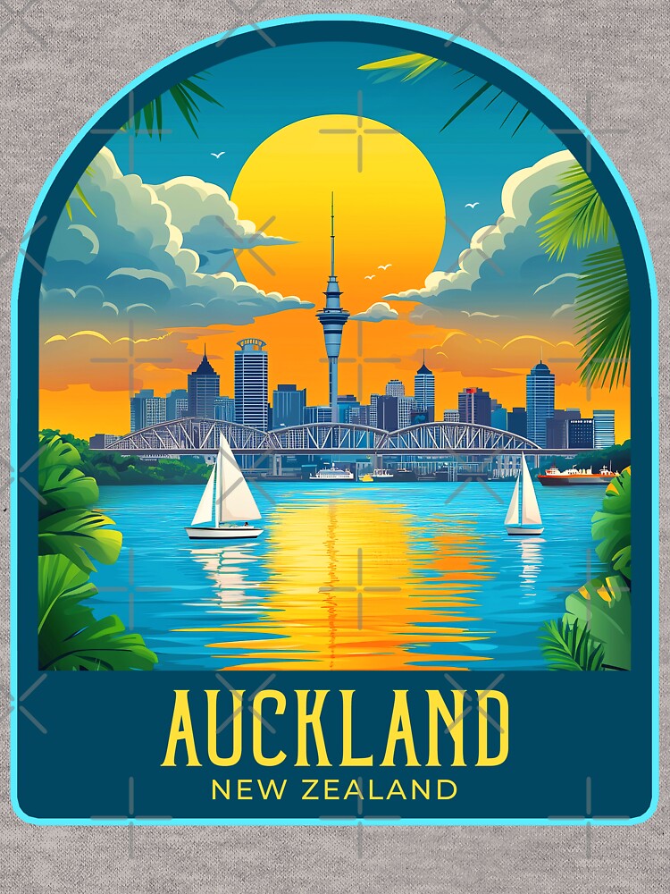 Auckland Vintage Travel Illustration by HomeLivingCo