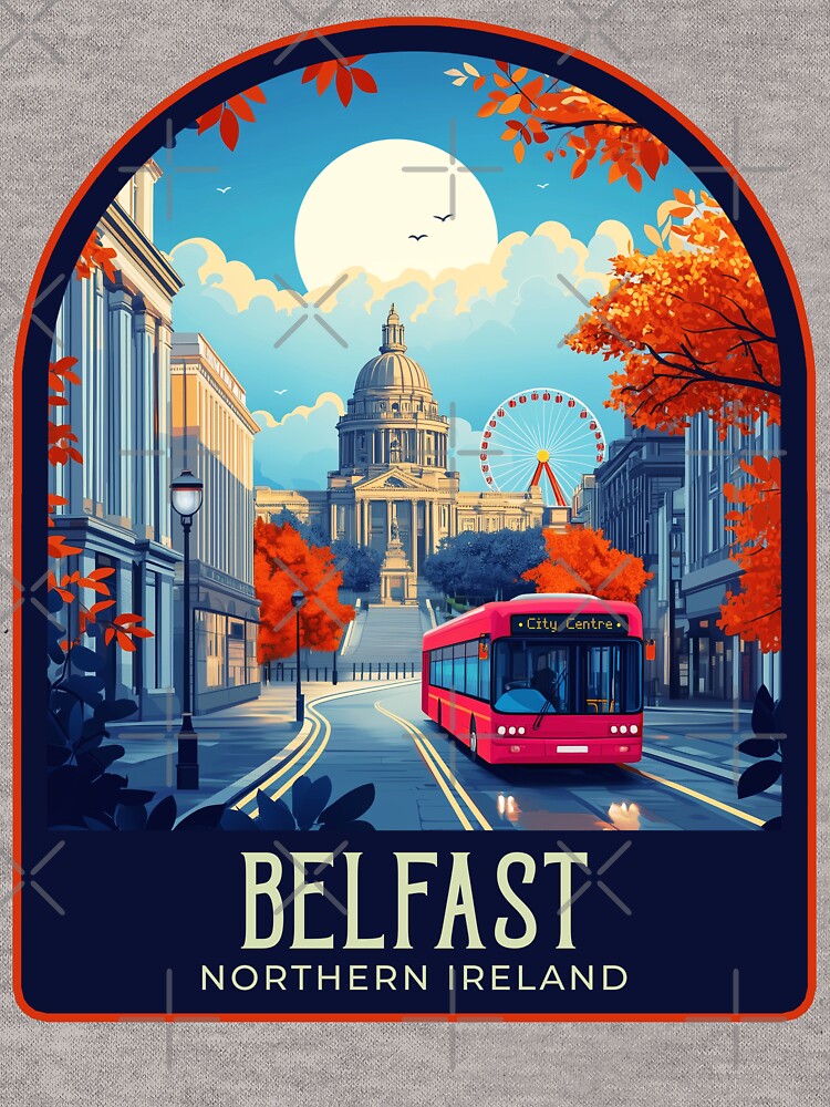 Belfast Vintage Travel Illustration by HomeLivingCo