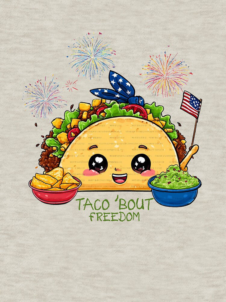 Taco 'Bout Freedom Patriotic Taco with Bandana 4th of July Design by BoxofMoments