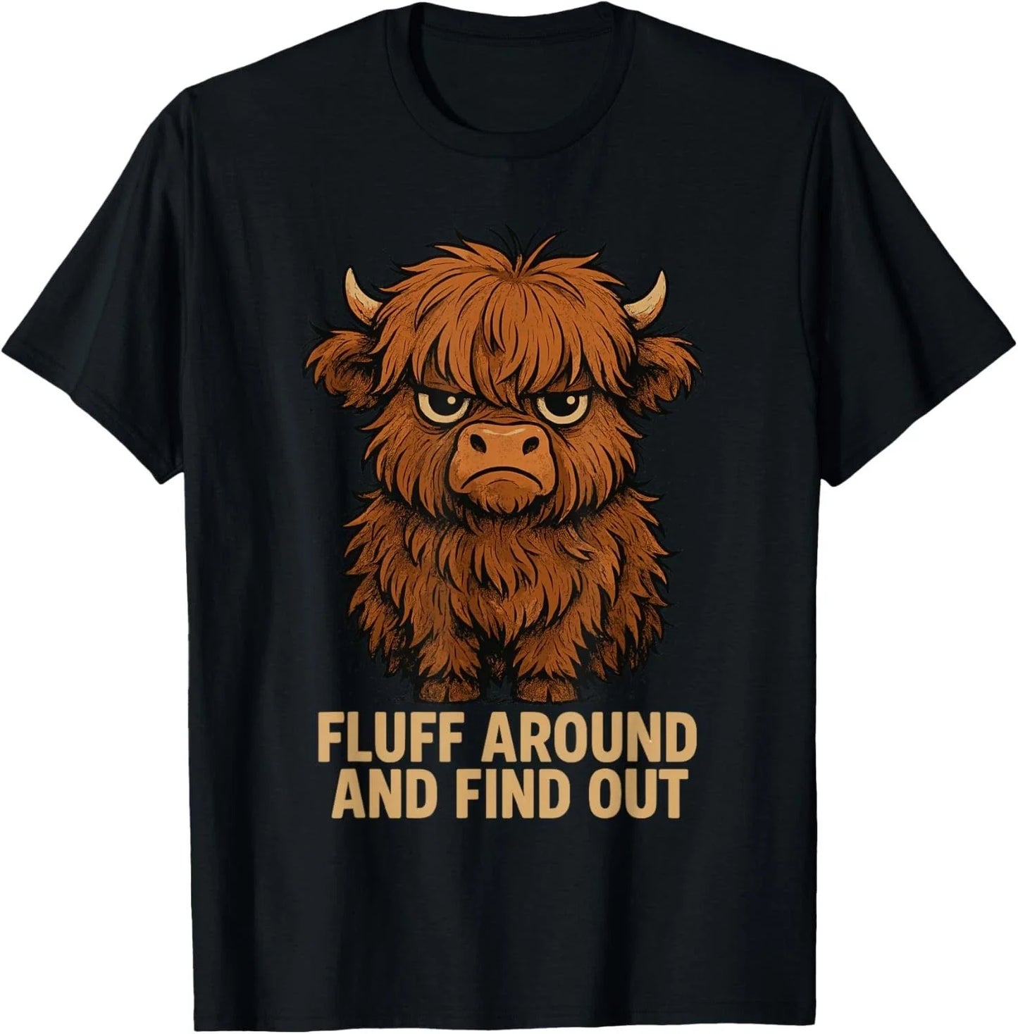 Fluff Around Find Highland Cow Tee Unisex T-shirt, Sweatshirt, Hoodie (1)