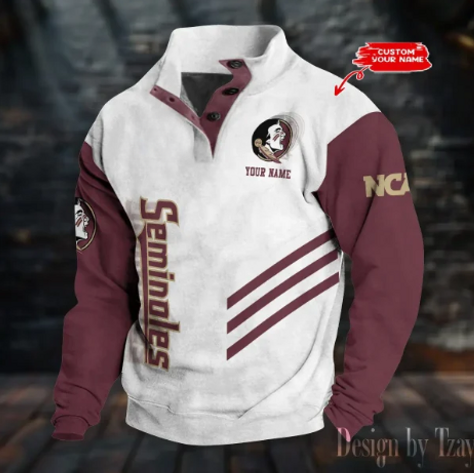Personalized Seminoles Stand Collar Sweatshirt, Basketball Fan Gift