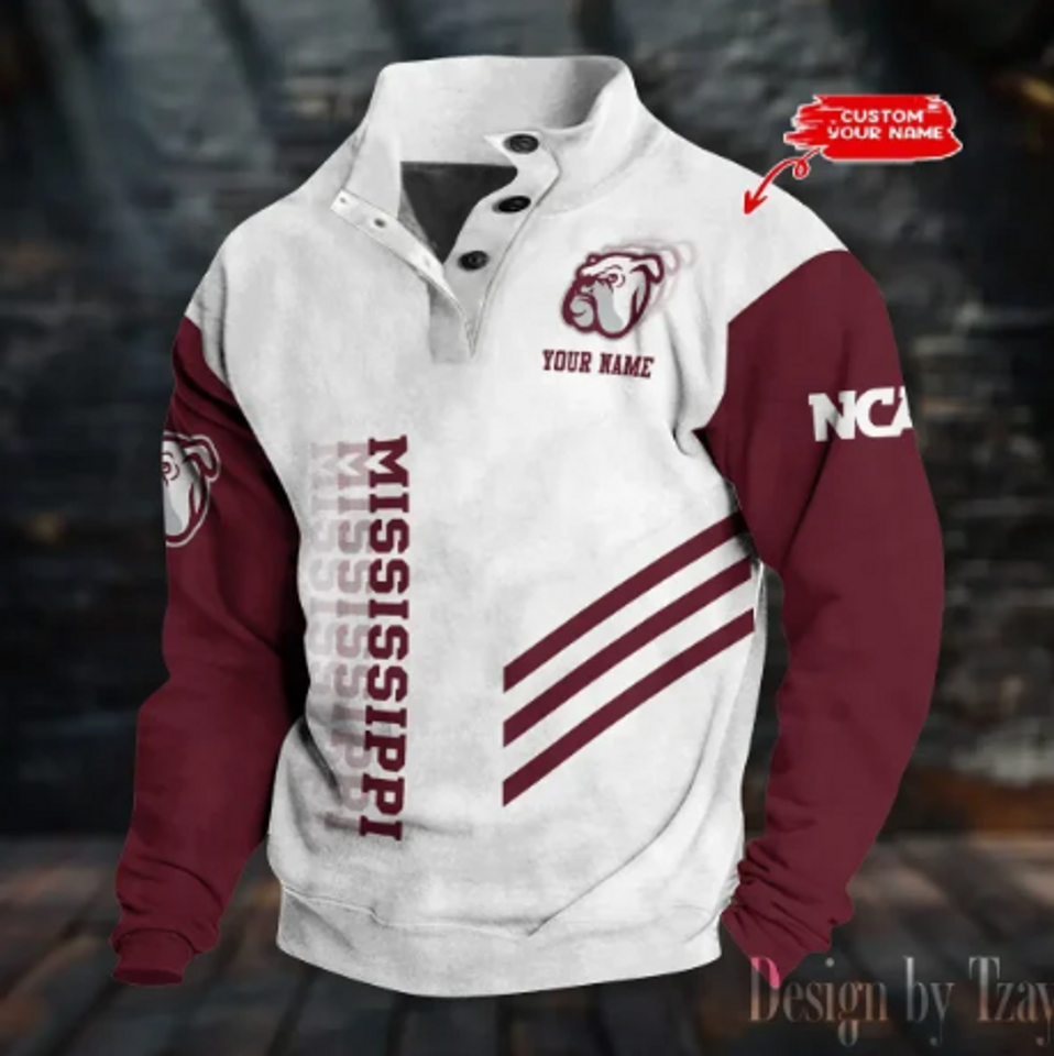Personalized Mississippi Stand Collar Sweatshirt, Basketball Fan Gift