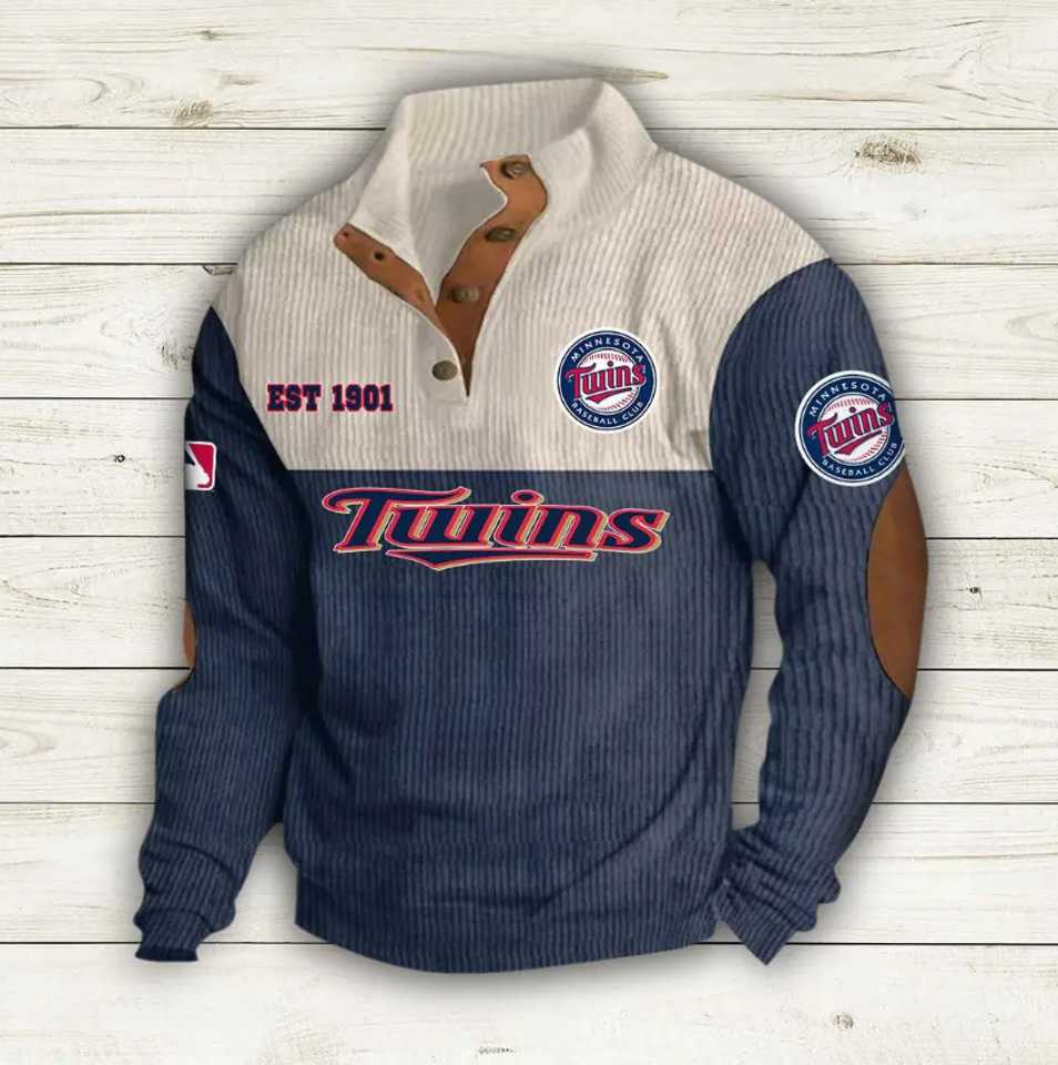 Minnesota Baseball Corduroy Stand Collar Sweatshirts