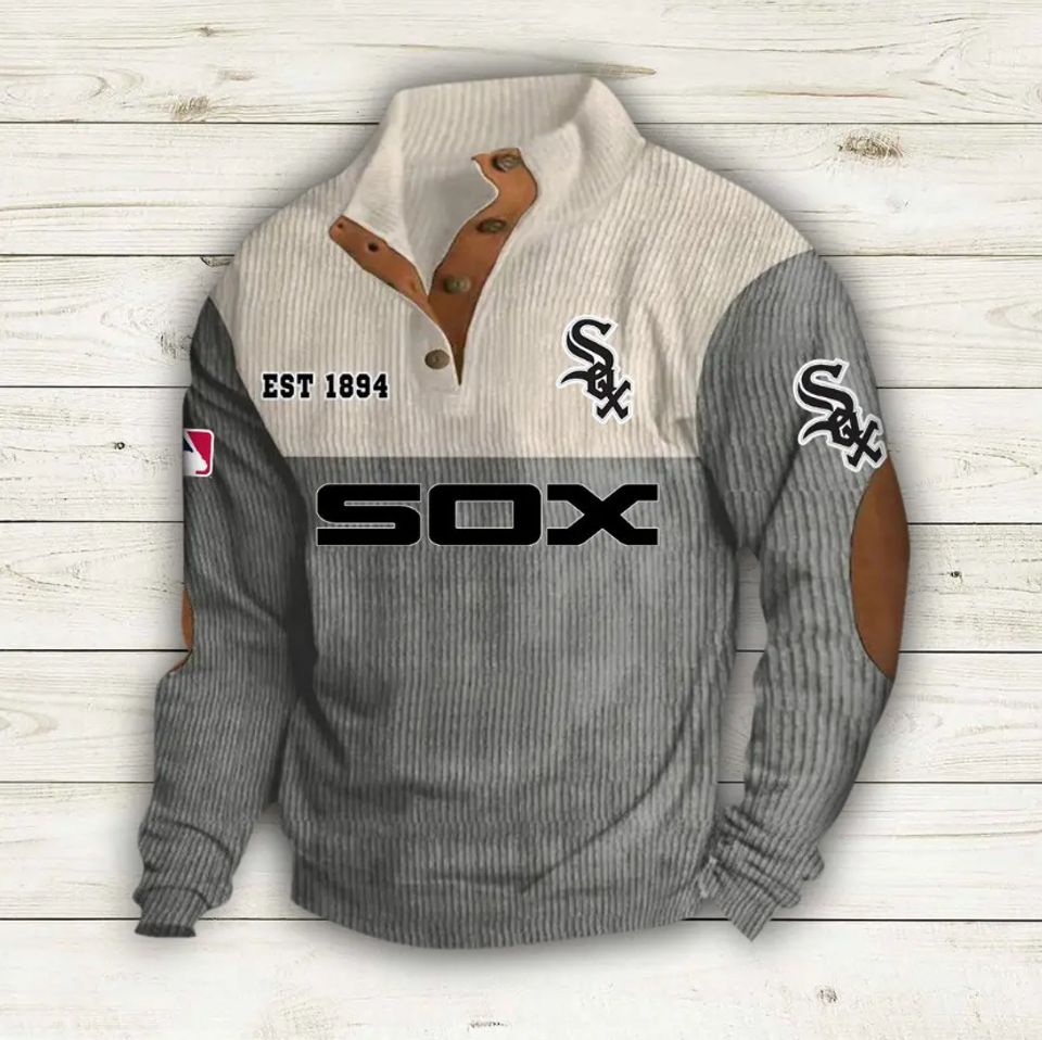 Chicago White Sox Baseball Corduroy Stand Collar Sweatshirts