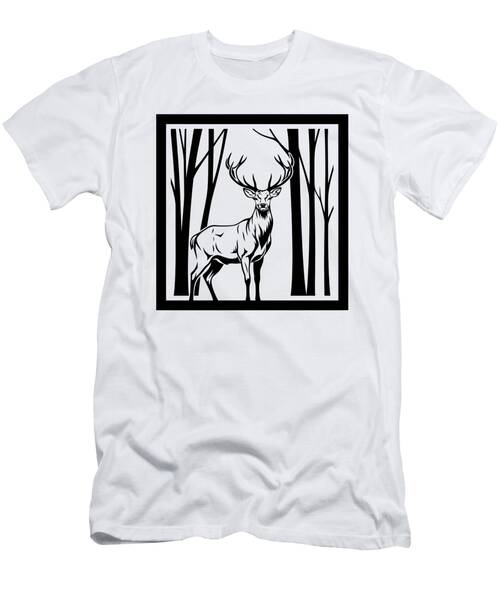 Stag in a Forest Silhouette T-Shirt