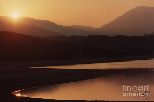 Sunset On Silverwood Lake Print