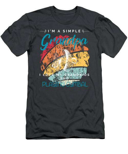 Simple Grandpas Cymbal Love Musical Tee For Grandkids Percussion Fans T-Shirt