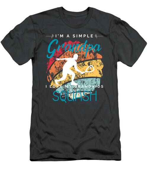 Simple Grandpas Squash Passion Playful Tee For Grandkids Sports Enthusiasts T-Shirt