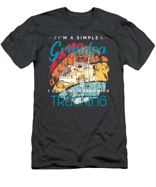 Simple Grandpas Trucking Fun Playful Tee For Grandkids Road Adventurers T-Shirt