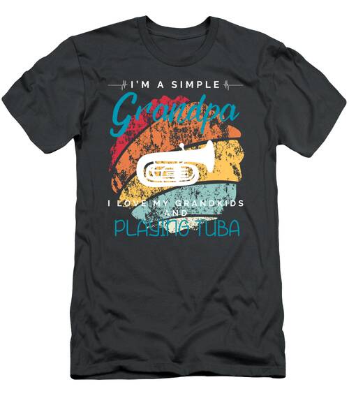 Simple Grandpas Tuba Serenade Playful Tee For Grandkids Music Enthusiasts T-Shirt