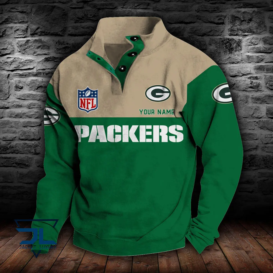 Green Bay Packers Custom Stand Collar Sweatshirt
