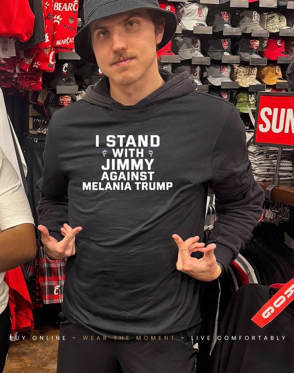I Stand With Jimmy Against Melania Trump text shirt