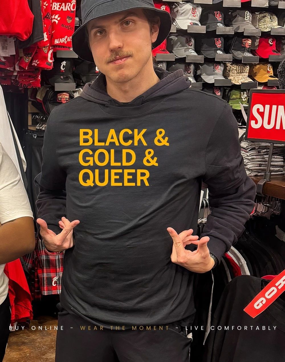 Black and gold and queer shirt