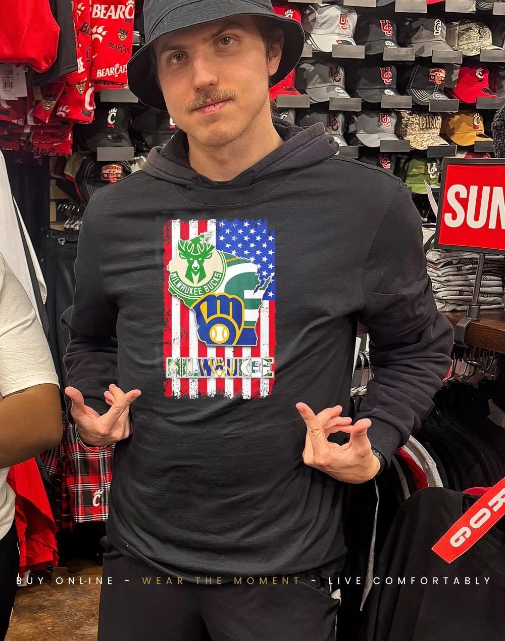 Milwaukee teams on the American flag shirt