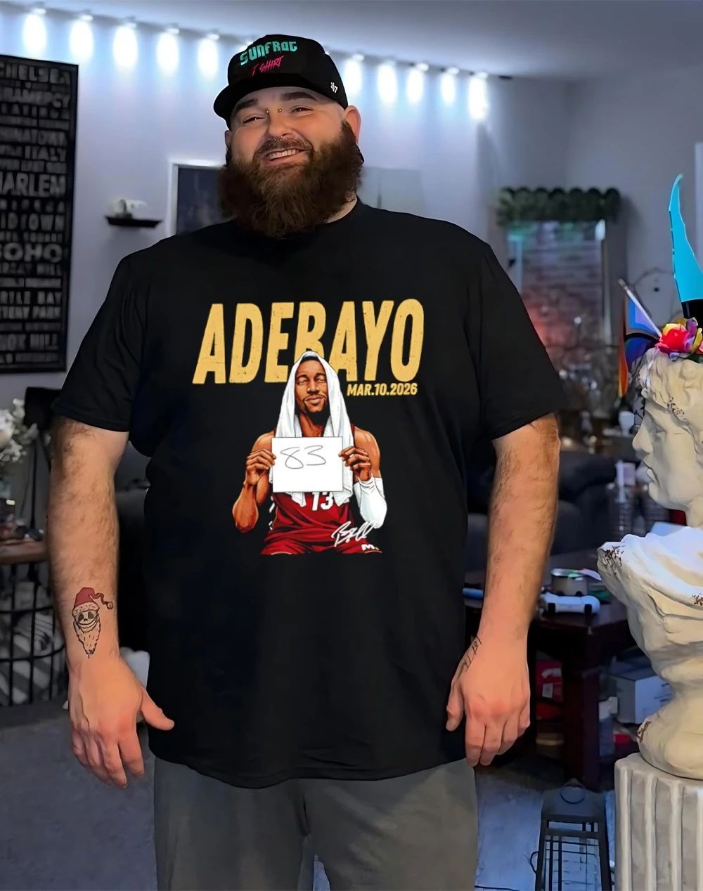 Bam Adebayo Miami Heat 83 Point Mar 10 2026 cartoon shirt