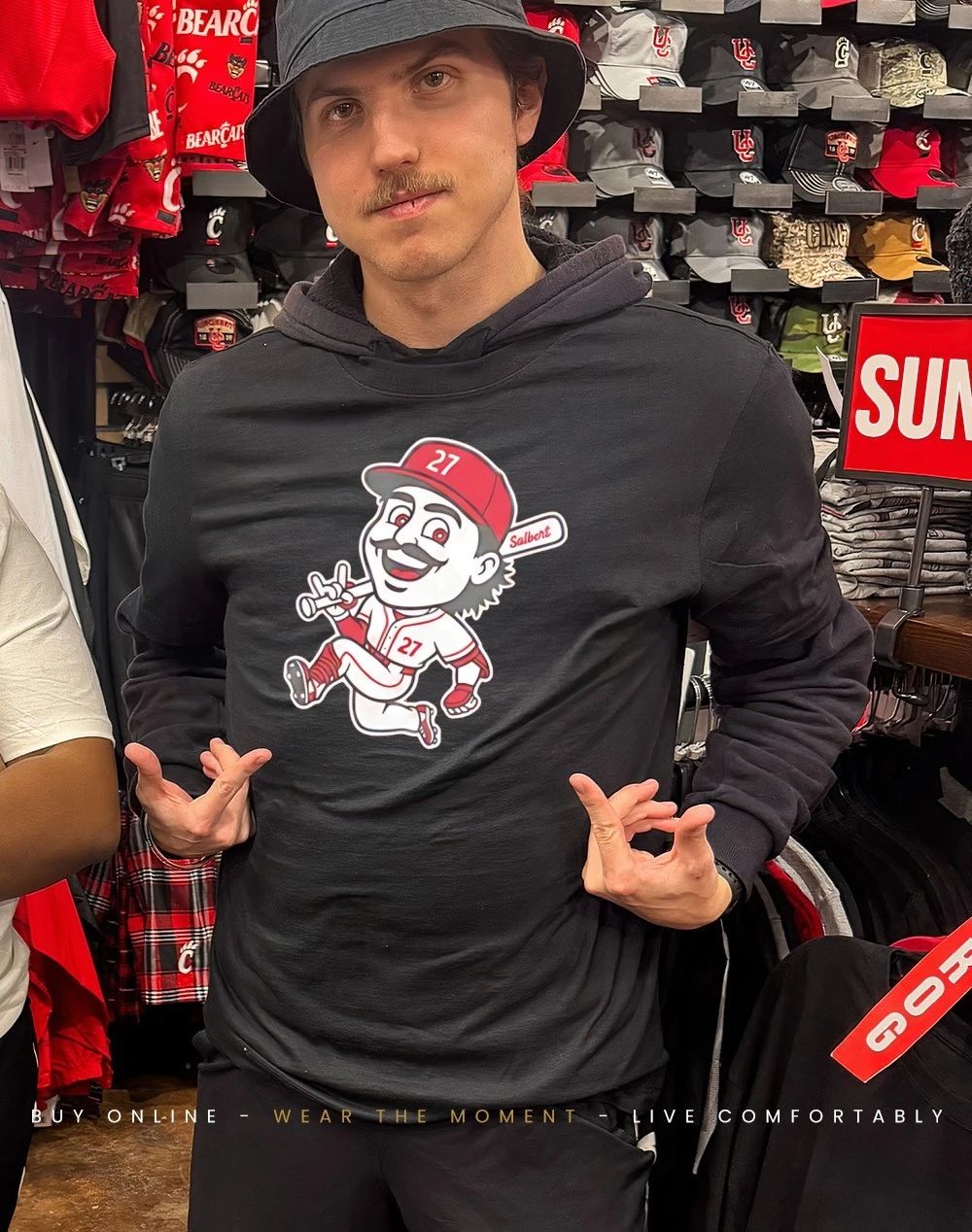 Sal Stewart Cincinnati Reds caricature shirt