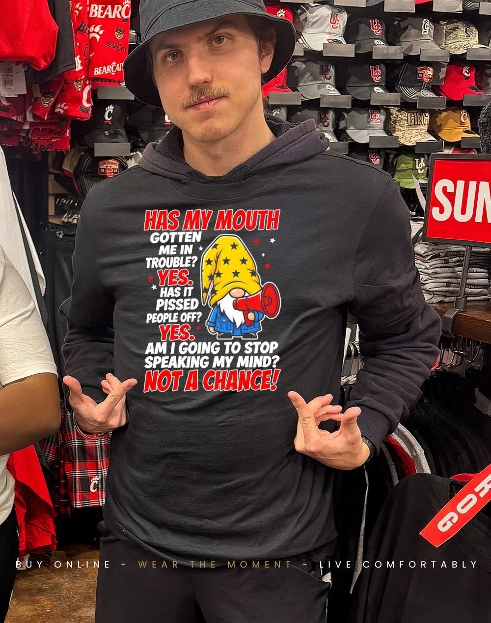 Gnome has my mouth gotten me in trouble speaking my mind not a chance shirt