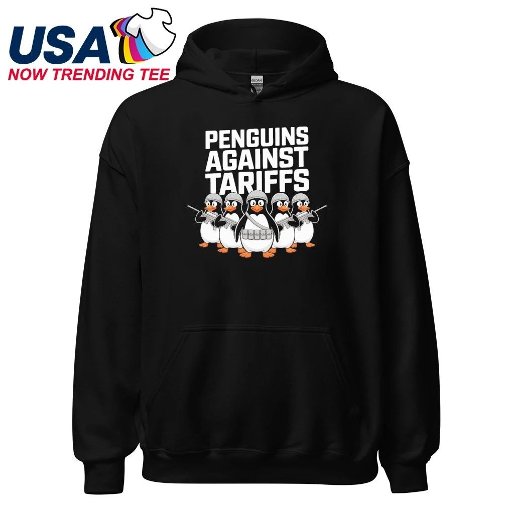 Soldier Penguins Against Tariffs Sarcastic Anti Trump T-Shirt