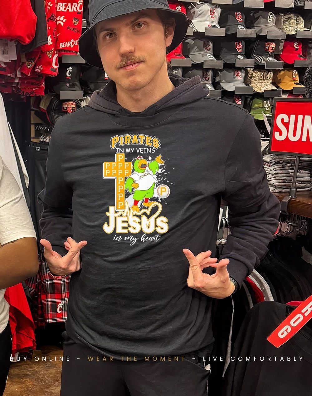 Pirates In My Veins Jesus In My Heart mascot shirt