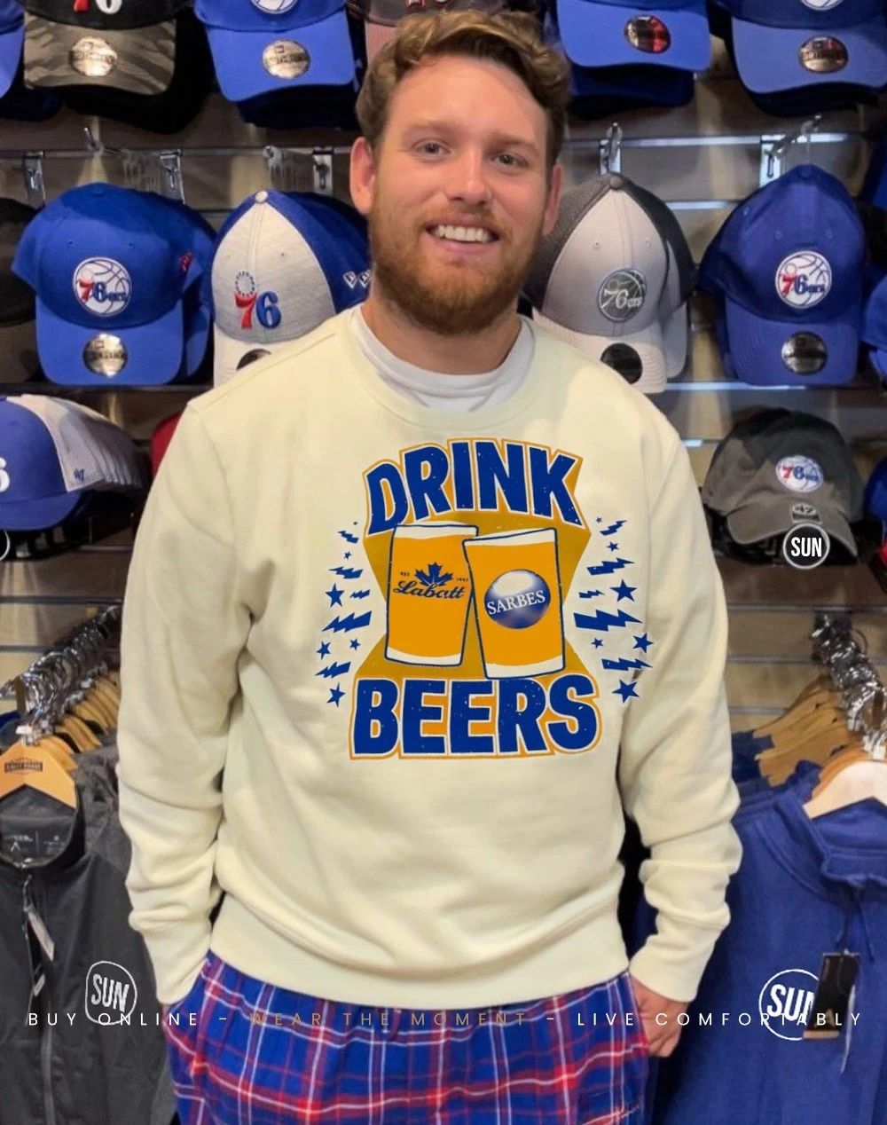 Buffalo Sabres drink Labatt beers front and back shirt