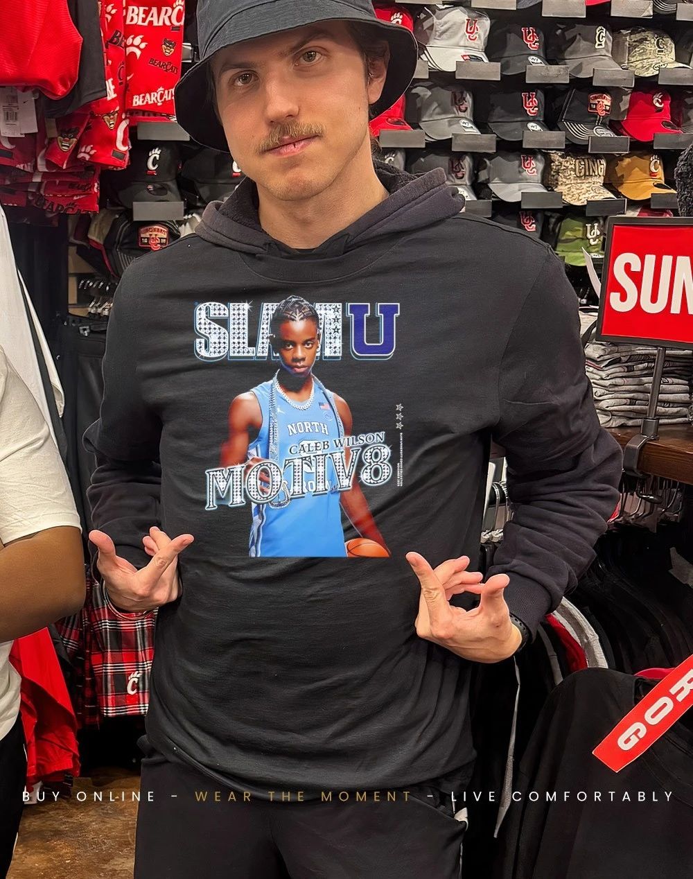 North Carolina Tar Heels Caleb Wilson Motiv8 SLAM shirt